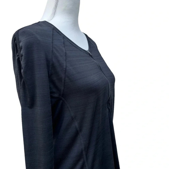 Athleta Black Long Sleeve 1/4 Zip Pullover with Arm Zipper Pocket Size XL - Picture 8 of 15